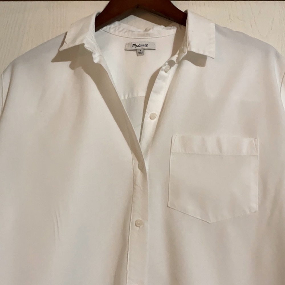 Madewell White Long Sleeve Basic Button Down High… - image 2